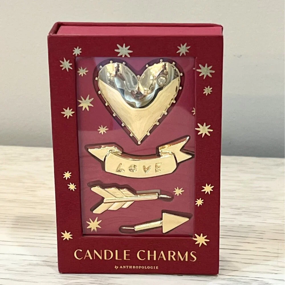 NWT ANTHROPOLOGIE Candle Charms NEW Love Heart Crystal Arrow Gift Gold
